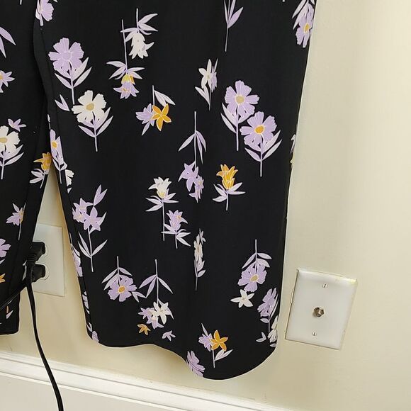 Lane Bryant Lena Flutter Sleeve Black Floral Jumpsuit NWT Size 16 - Picture 6 of 12